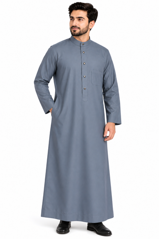 Men's Saudi Style Thobe – Traditional Islamic Jubba Robe for Men