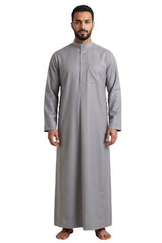 Men's Saudi Style Thobe, Elegant Muslim Clothing