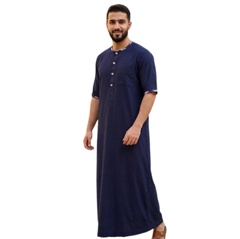 Men's Half Sleeve Designer Thobe Omani Emirati Arabian Style