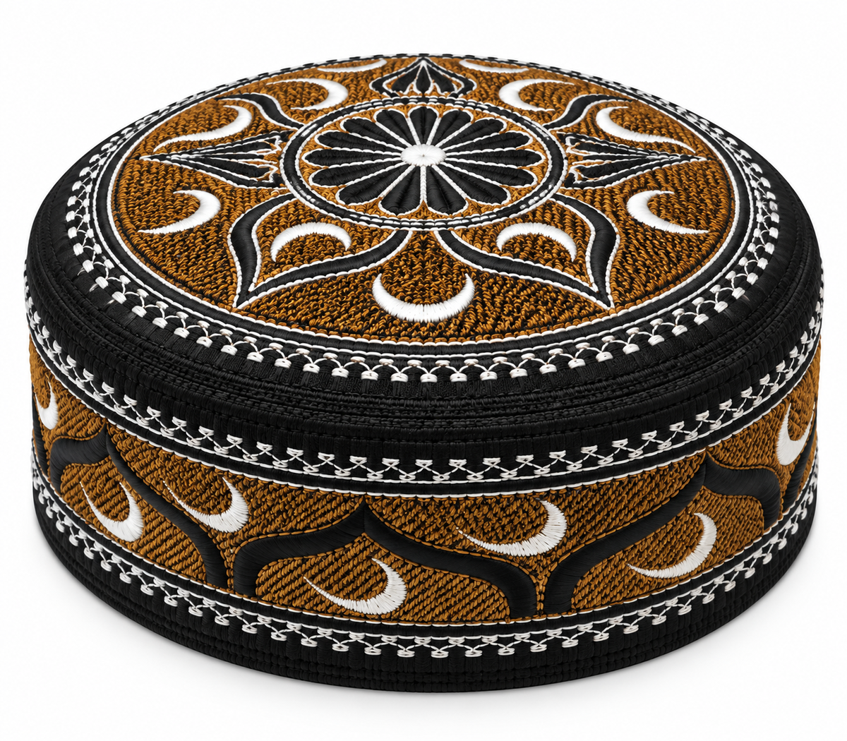 Men's Embroidery Islamic Prayer Kufi/Cap (Size-57cm)