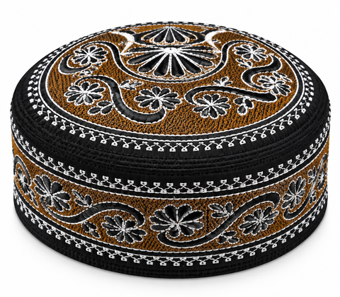 Men's Embroidery Islamic Prayer Kufi/Cap (Size-58cm)