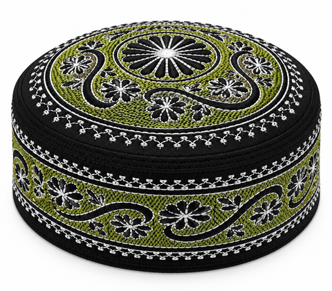 Men's Embroidery Islamic Prayer Kufi/Cap (Size-60cm)