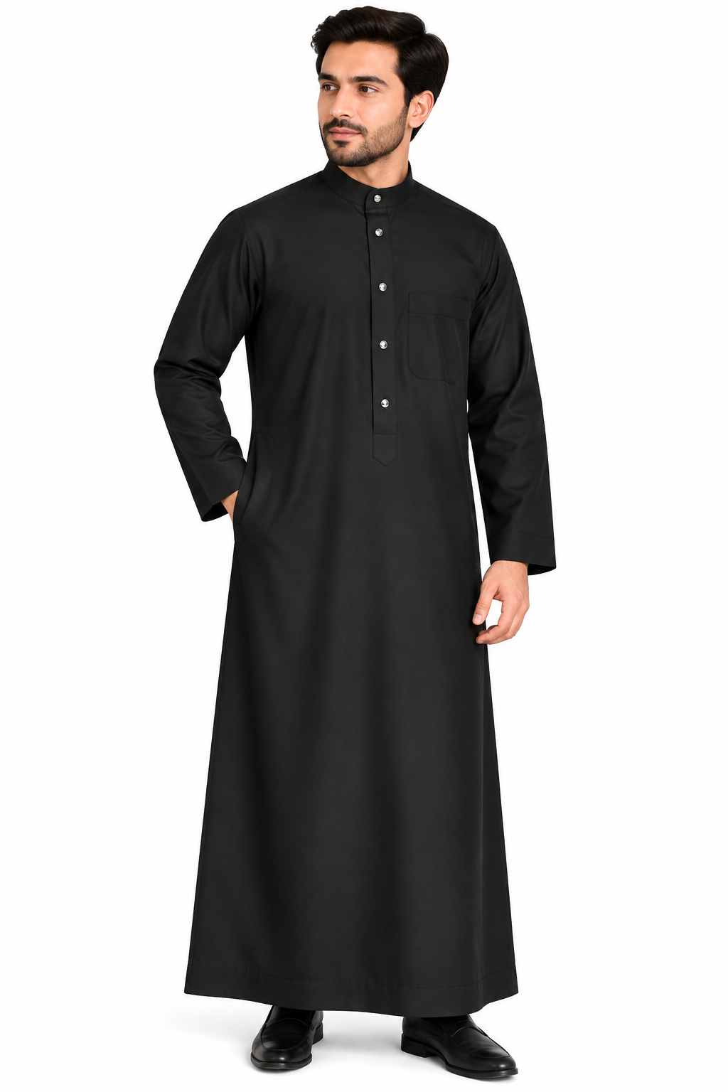 Men's Saudi Style Thobe – Traditional Islamic Jubba Robe for Men