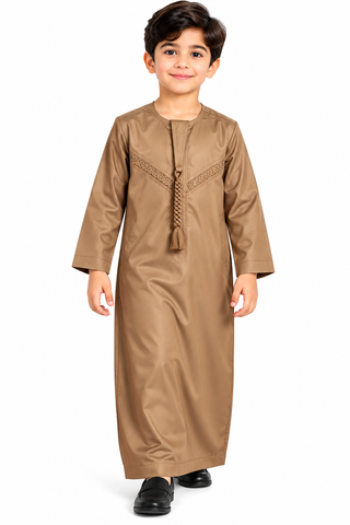 Kid's Boy's Omani Thobe with Tassel full sleeve