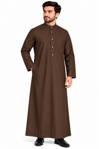 Men's Saudi Style Thobe – Traditional Islamic Jubba Robe for Men