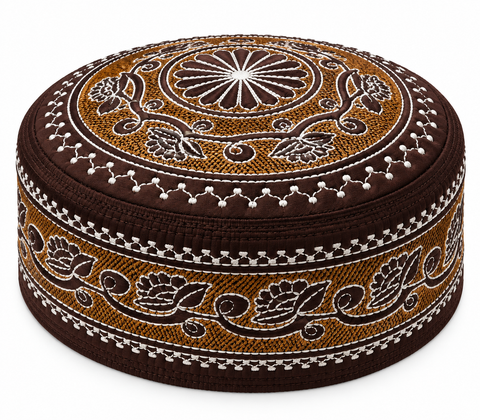Men's Embroidery Islamic Prayer Kufi/Cap (Size-58cm)