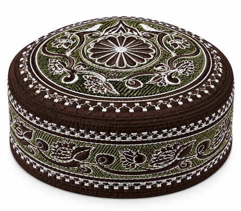 Men's Embroidery Islamic Prayer Kufi/Cap (Size-60cm)