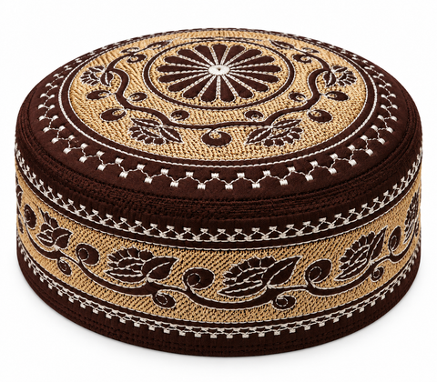 Men's Embroidery Islamic Prayer Kufi/Cap (Size-58cm)