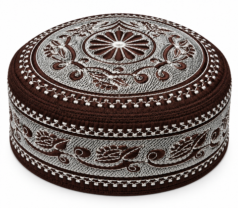 Men's Embroidery Islamic Prayer Kufi/Cap (Size-58cm)