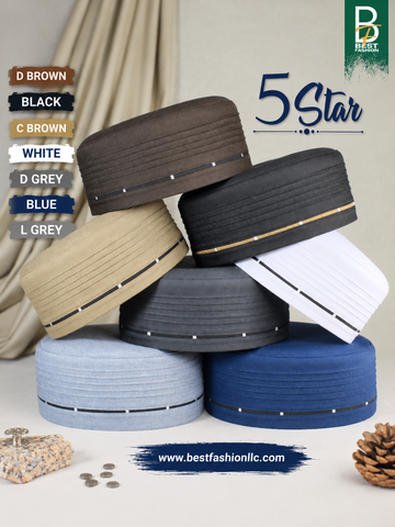 Men’s 5 Star Kufi Prayer Cap/Kufi