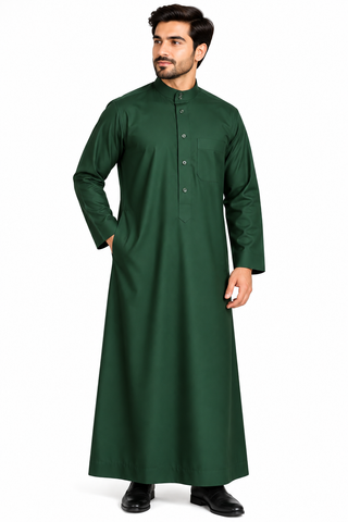 Men's Saudi Style Thobe – Traditional Islamic Jubba Robe for Men