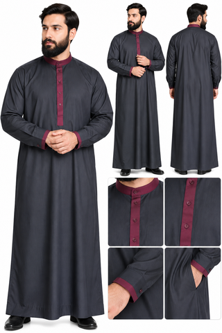 Men's Islamic thobe designer Muslim Saudi style Thobe/Jubba
