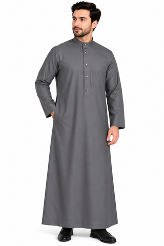 Men's Saudi Style Thobe – Traditional Islamic Jubba Robe for Men