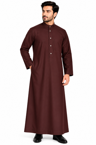 Men's Saudi Style Thobe – Traditional Islamic Jubba Robe for Men