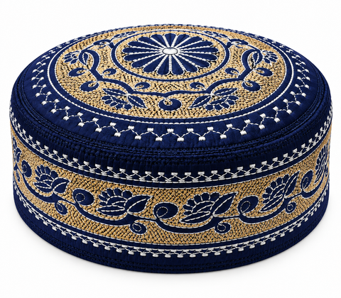 Men's Embroidery Islamic Prayer Kufi/Cap (Size-57cm)