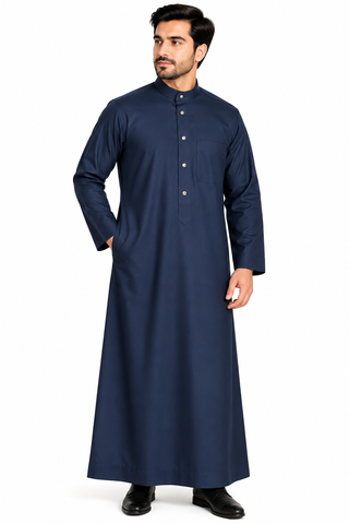 Men's Saudi Style Thobe – Traditional Islamic Jubba Robe for Men
