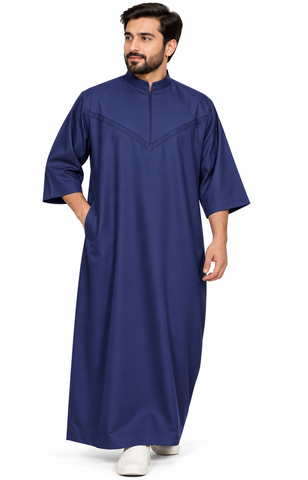 Men’s half Sleeve Thobe Saudi Style – Islamic Arabic Modest Wear