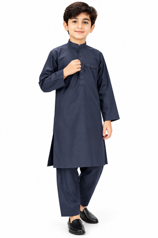 Kids Ethnic Plain Cotton Kurta Pajama for Boy's