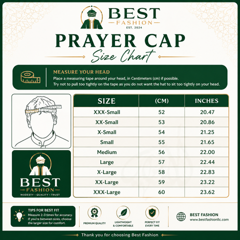 Men’s 5 Star Kufi Prayer Cap/Kufi