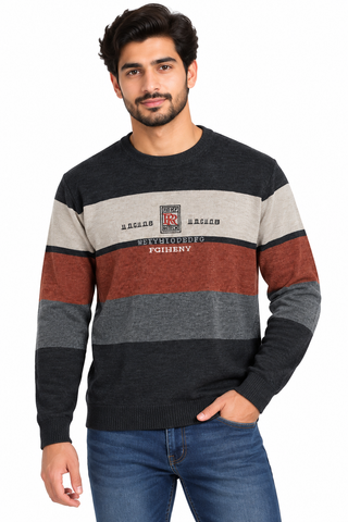 Men's Knitted Sweater Casual Warm High Stretch Crew Neck Pullover Sweater/Winter T-Shirt