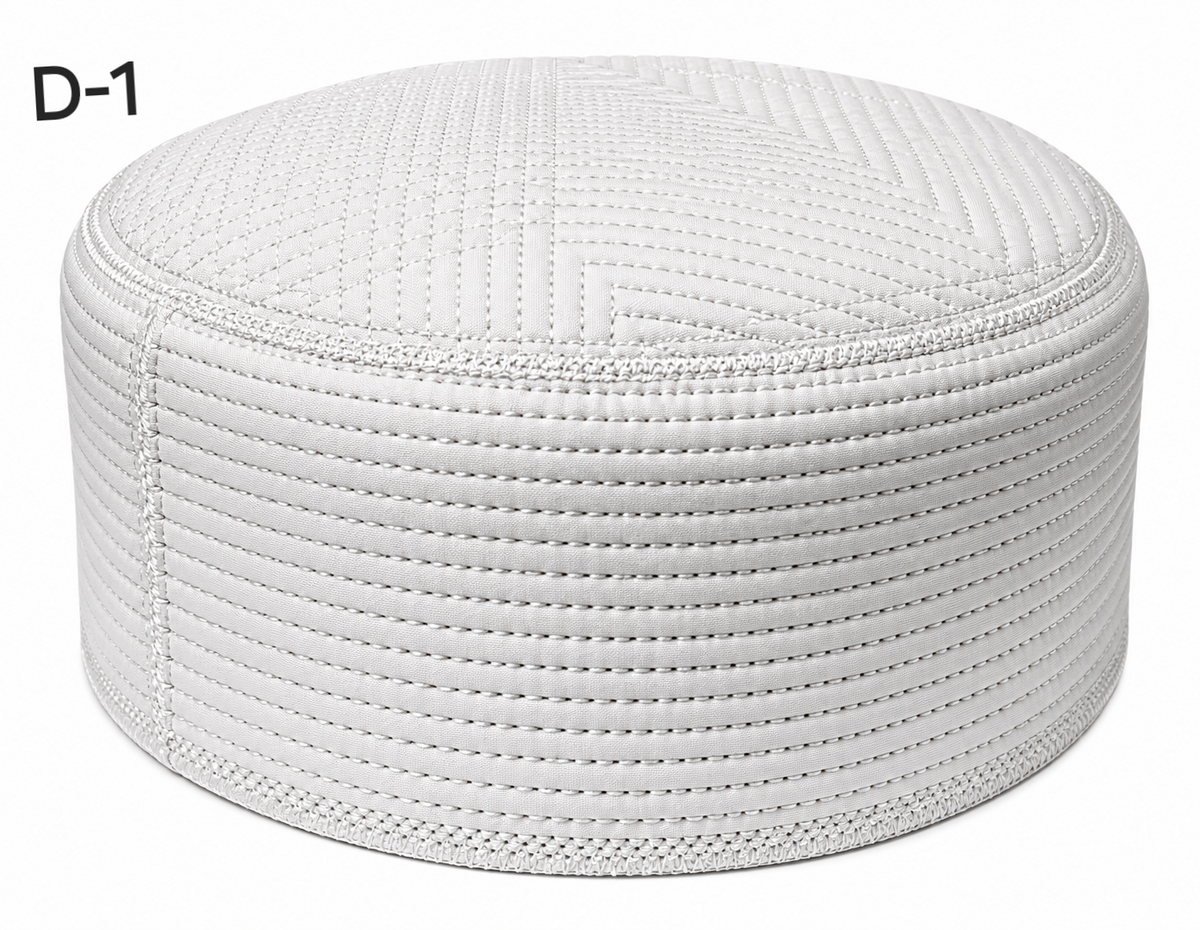Men's muslim turban Kufi Prayer Cap White J. style