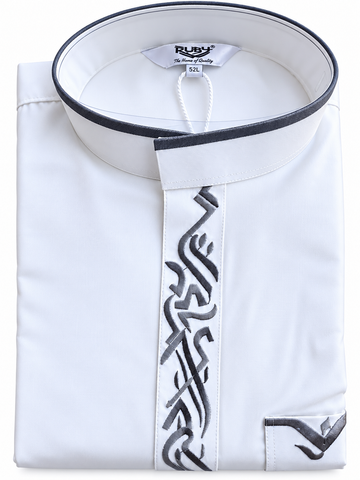 Men's Islamic Designer Embroidered Thobe – Elegant Muslim Jubba Robe