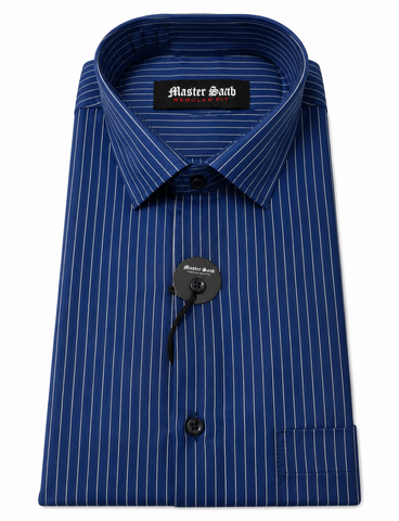 Men's 100% Pure Cotton Regular Asian slim fit Casual Lining shirts -Single Pocket long sleeve