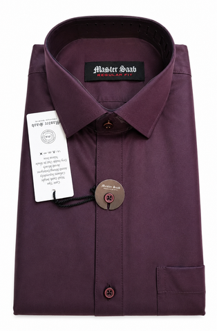 Men's 100% Pure Cotton Asian Regular fit Casual Plain shirts -Single Pocket long sleeve