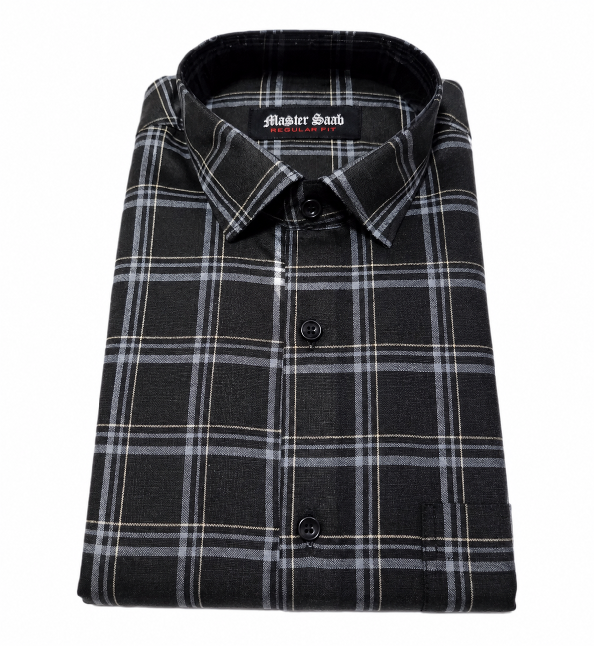 Men's 100% Pure Cotton Regular Asian slim fit Casual Check Shirts -Single Pocket long sleeve
