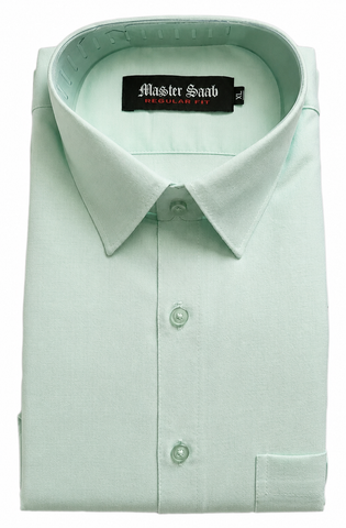 Men's 100% Pure Cotton Asian Regular fit Casual Plain shirts -Single Pocket long sleeve