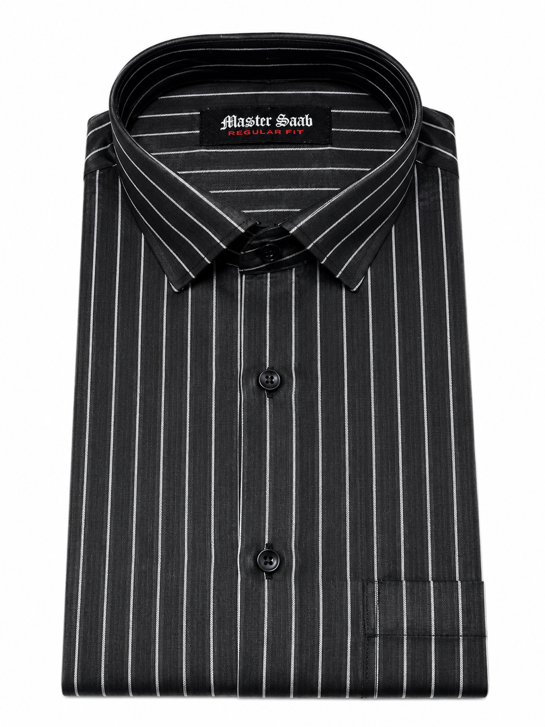 Men's 100% Pure Cotton Regular Asian slim fit Casual Lining shirts -Single Pocket long sleeve