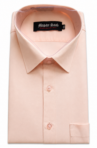 Men's 100% Pure Cotton Asian Regular fit Casual Plain shirts -Single Pocket long sleeve