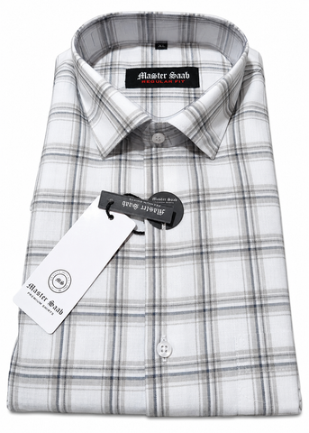Men's 100% Pure Cotton Regular Asian slim fit Casual Check Shirts -Single Pocket long sleeve