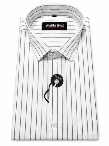 Men's 100% Pure Cotton Regular Asian slim fit Casual Lining shirts -Single Pocket long sleeve