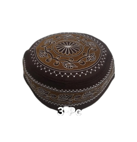 Men's Embroidery Islamic Prayer Kufi/Cap-(Size-57cm)-Collection-2