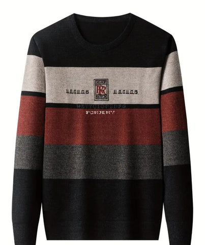 Men's Knitted Sweater Casual Warm High Stretch Crew Neck Pullover Sweater/Winter T-Shirt