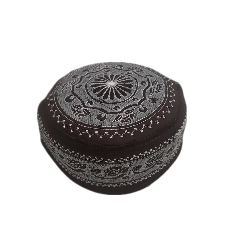 Men's Embroidery Islamic Prayer Kufi/Cap-(Size-56cm)-