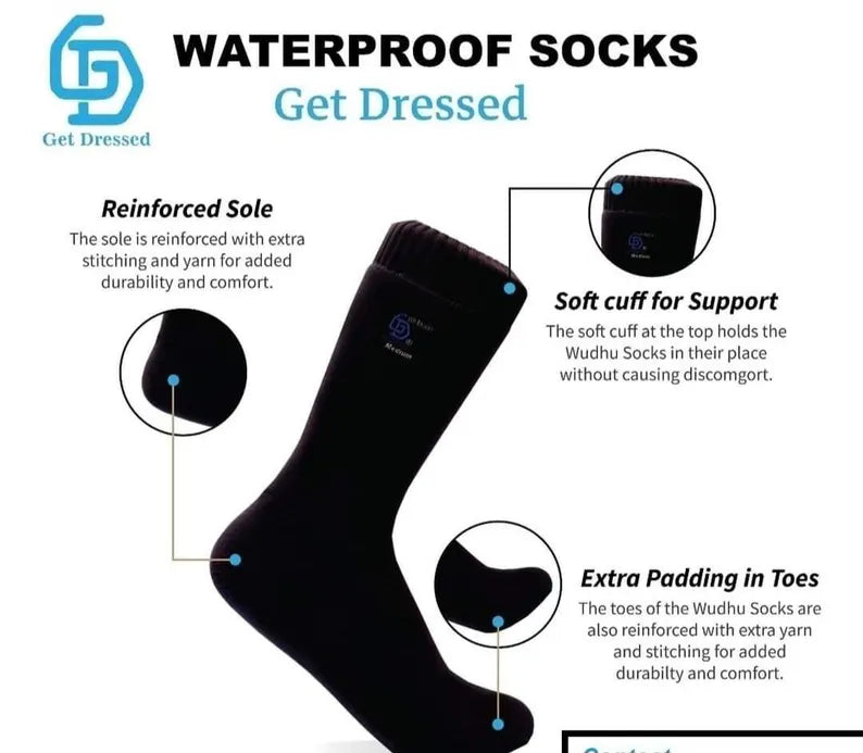 Waterproof Wudhu (Masah) Socks 100% Sharia'h Compliant