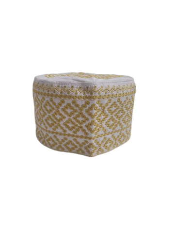 Man's Omani Embroidered prayer kufi/hat