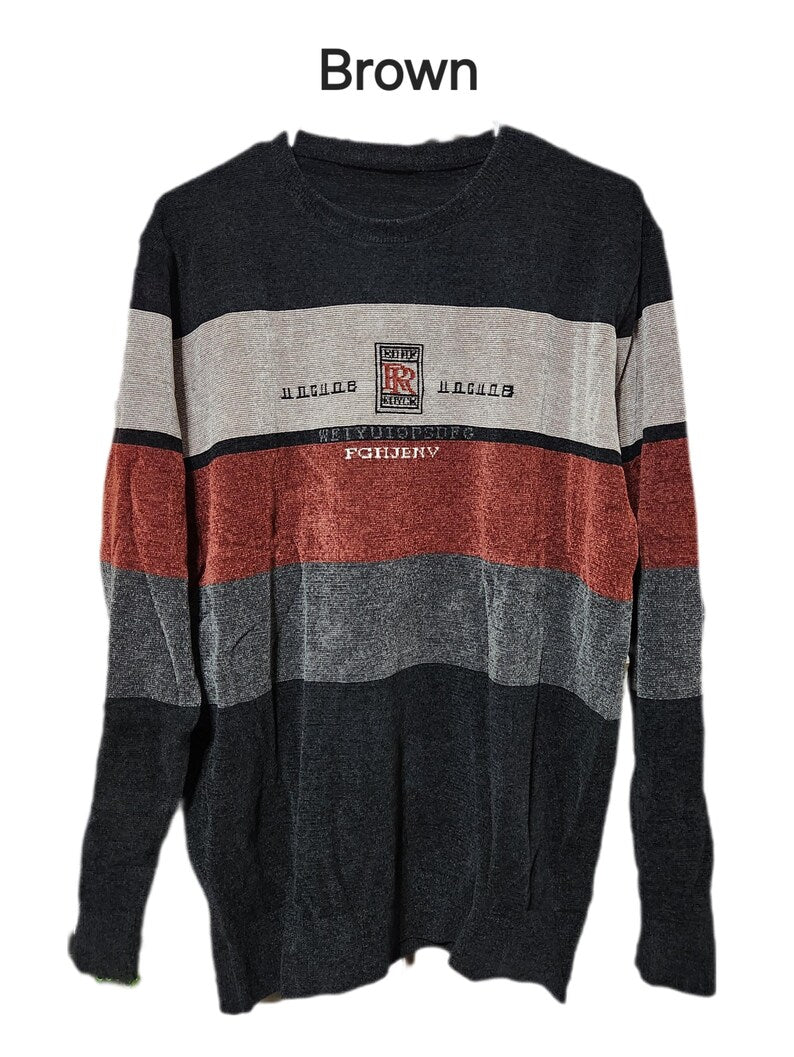 Men's Knitted Sweater Casual Warm High Stretch Crew Neck Pullover Sweater/Winter T-Shirt