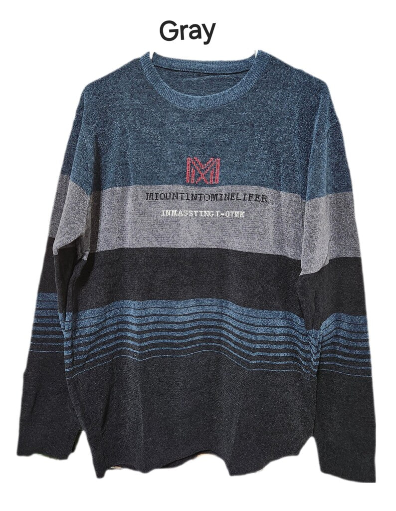 Men's Knitted Sweater Casual Warm High Stretch Crew Neck Pullover Sweater/Winter T-Shirt