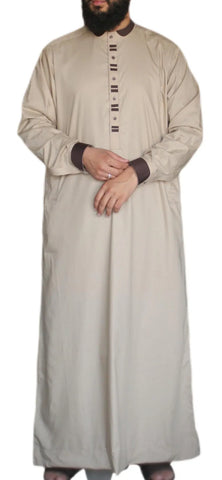 Men's Islamic thobe designer Muslim Saudi style Thobe/Jubba