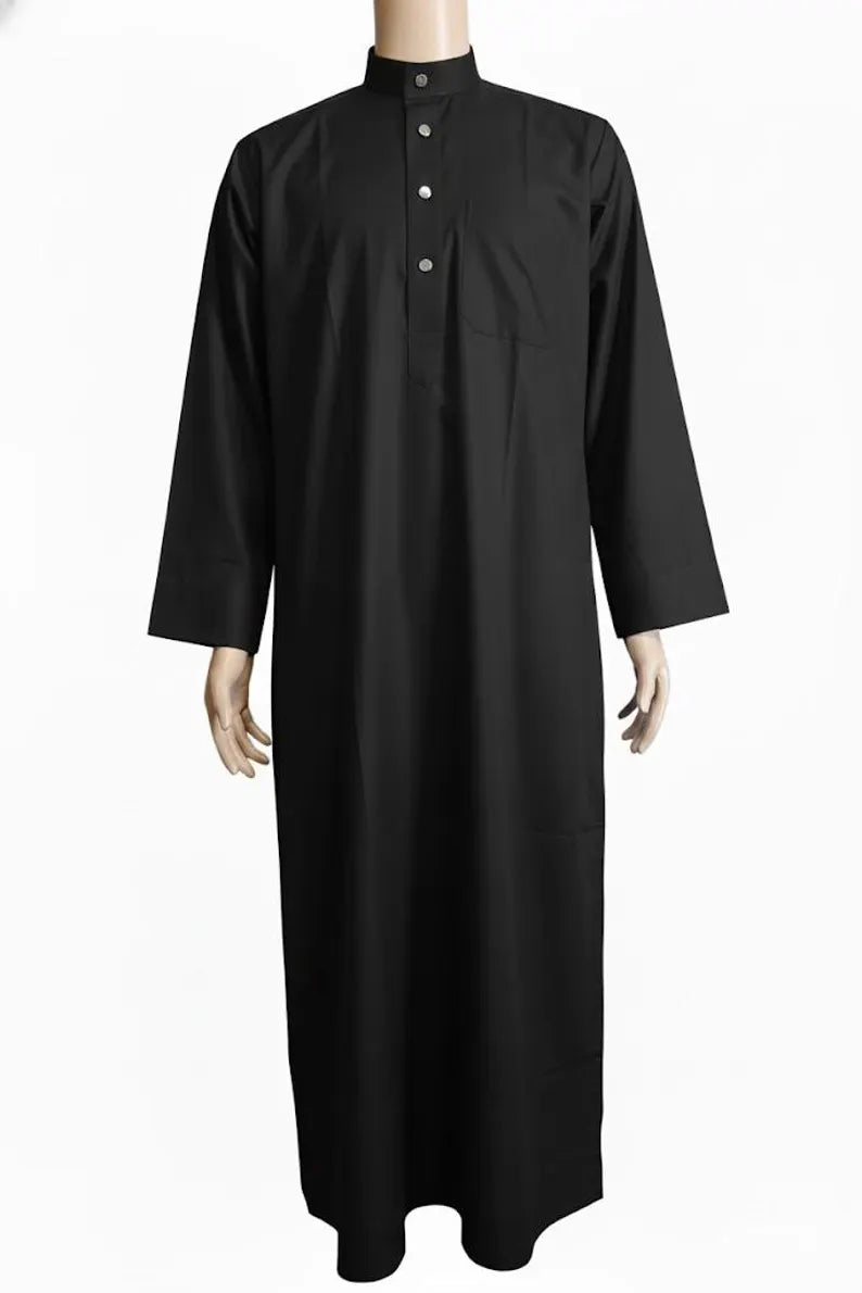 Men's Saudi Style Thobe, Elegant Muslim Clothing