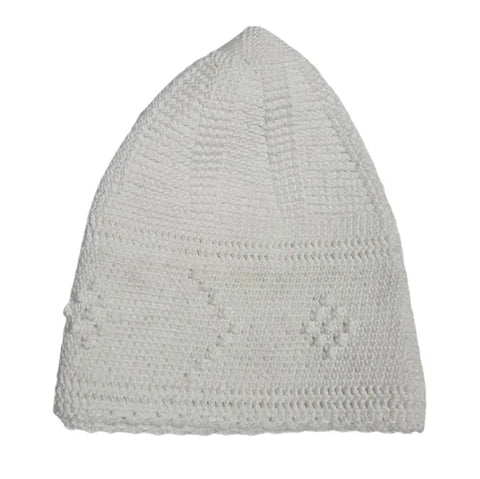 Men’s Crochet Kufi Prayer Cap | Lightweight Islamic Namaz Topi | Muslim Skull Cap