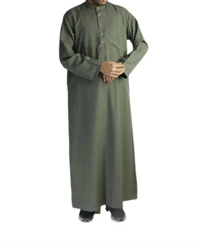 Men’s Saudi Style Thobe – Elegant Arabic Islamic Robe, Timeless Design for Everyday & Prayer