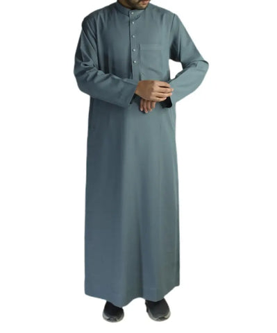 Men’s Saudi Style Thobe – Elegant Arabic Islamic Robe, Timeless Design for Everyday & Prayer