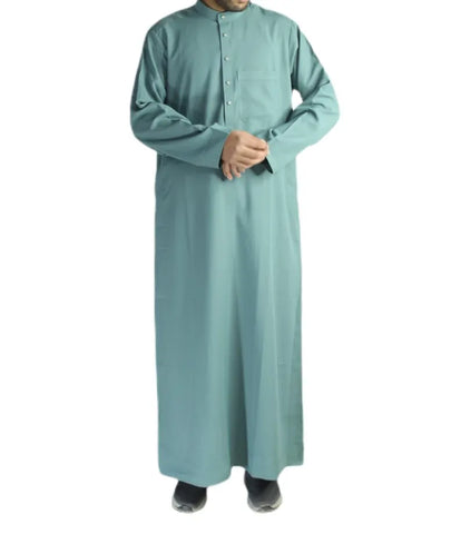 Men’s Saudi Style Thobe – Elegant Arabic Islamic Robe, Timeless Design for Everyday & Prayer