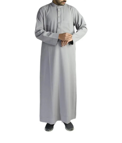Men’s Saudi Style Thobe – Elegant Arabic Islamic Robe, Timeless Design for Everyday & Prayer