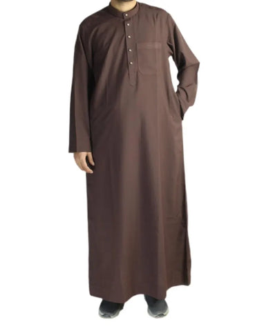 Men’s Saudi Style Thobe – Elegant Arabic Islamic Robe, Timeless Design for Everyday & Prayer