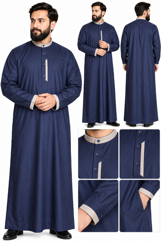 Men's Islamic thobe designer Muslim Saudi style Thobe/Jubba